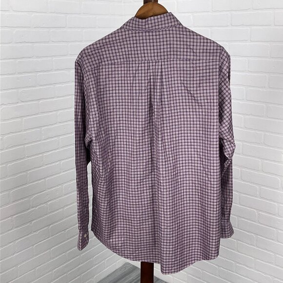 Brooks Brothers Shirt‎ Mens Large Purple Pink Gingham Check Plaid OCBD Non Iron - Picture 3 of 9